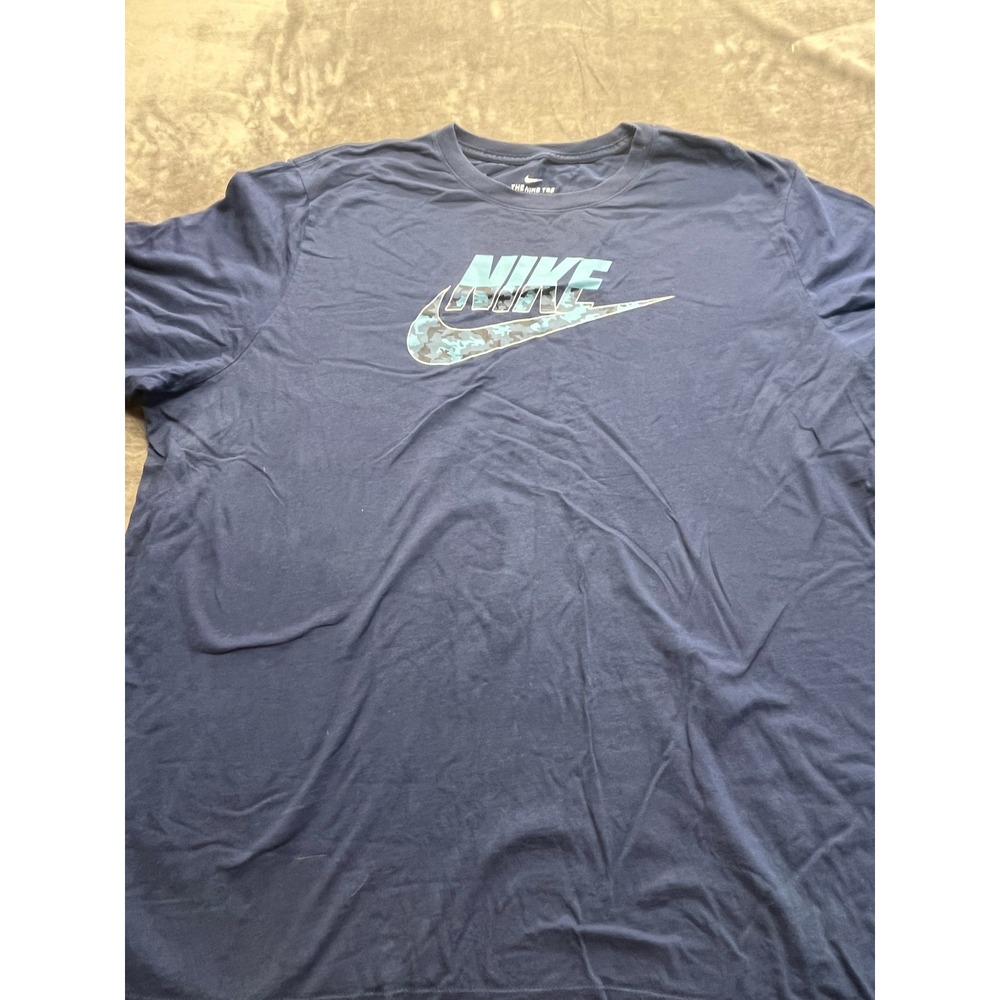 Nike Mens Navy Blue Camo Swoosh Graphic T-Shirt 3XL Tall Short Sleeve Tee